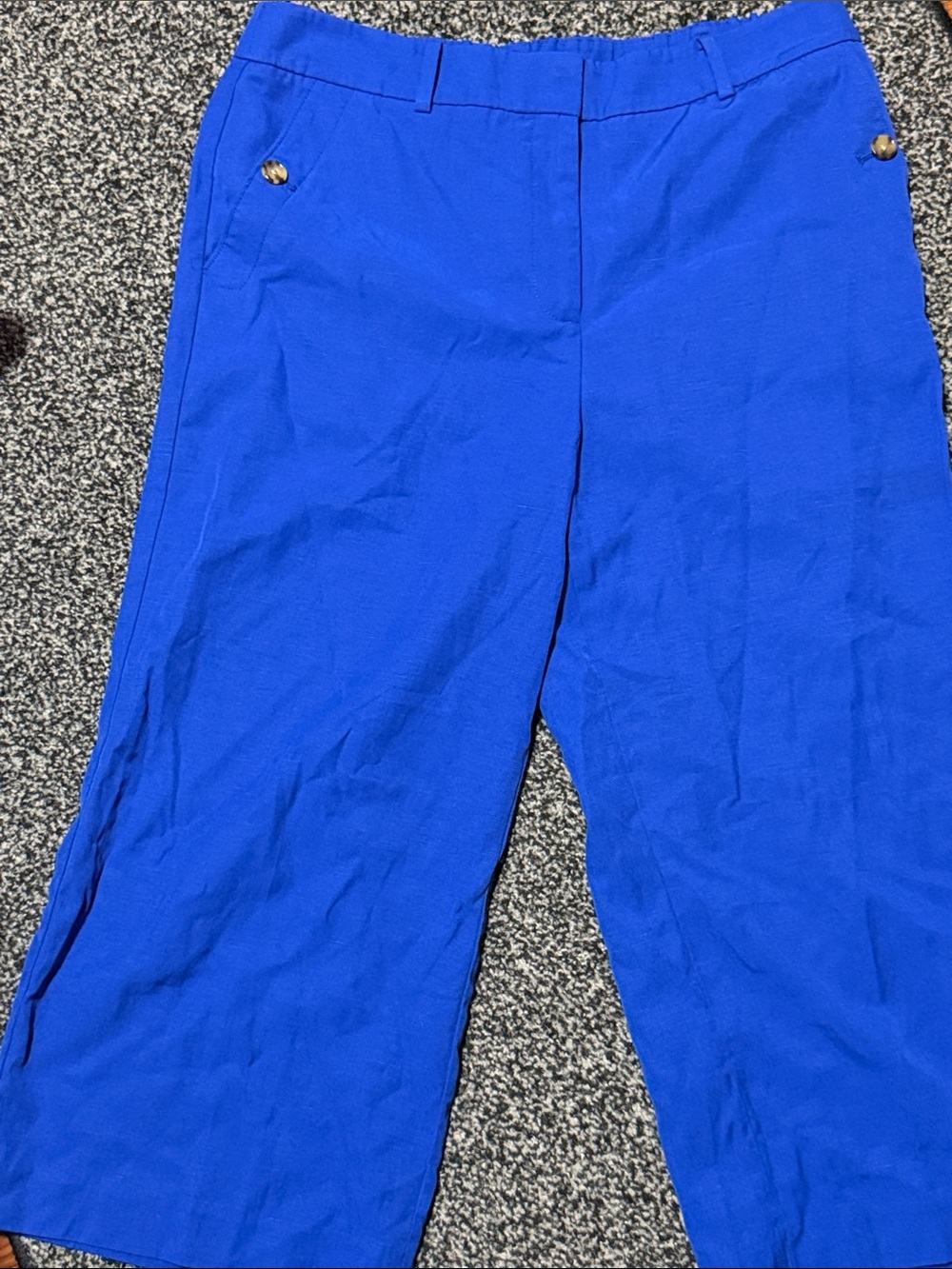 Talbots Electric Blue Elastic-Waist Pants